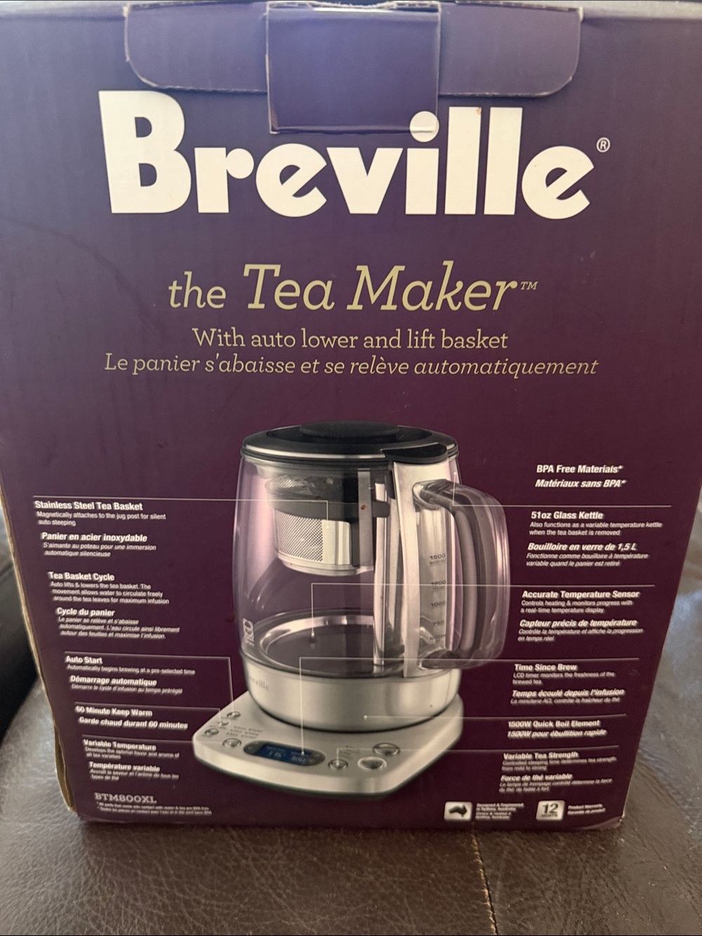 Breville Tea Maker in Black and Silver
